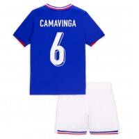 Frankrike Eduardo Camavinga #6 Hemmatröja Barn EM 2024 Kortärmad (+ Korta byxor)